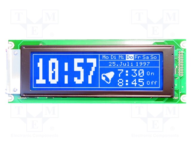 Display: LCD; graphical; 240x64; STN Negative; blue; 180x65x17mm