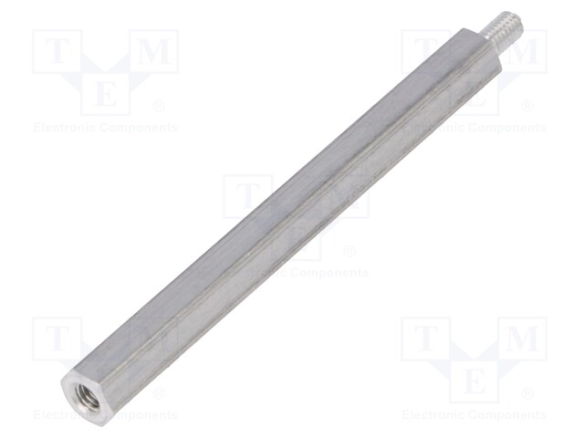 Screwed spacer sleeve; Int.thread: M3; 55mm; Ext.thread: M3