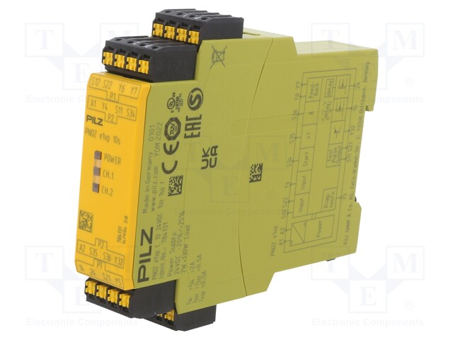 Module: safety relay; Series: PNOZ e1vp C; IN: 2; OUT: 4; -10÷55°C