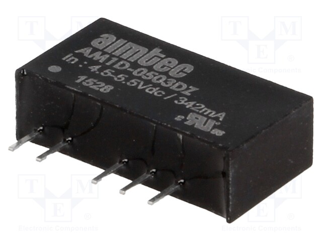 Converter: DC/DC; 1W; Uin: 4.5÷5.5V; Uout: 3VDC; Uout2: -3VDC; SIP7