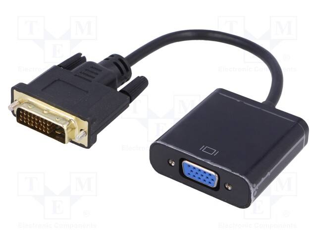 Adapter; D-Sub 15pin HD socket,DVI-D (24+1) plug; 0.15m