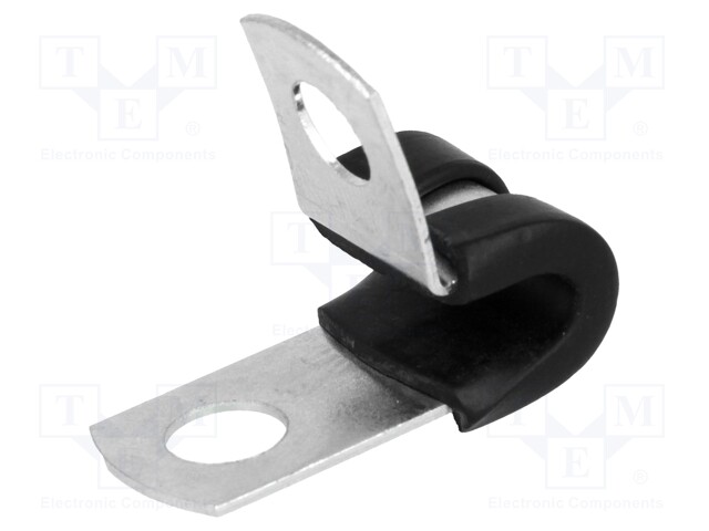 Fixing clamp; ØBundle : 4.8mm; W: 12.7mm; steel; Ømount.hole: 6.7mm