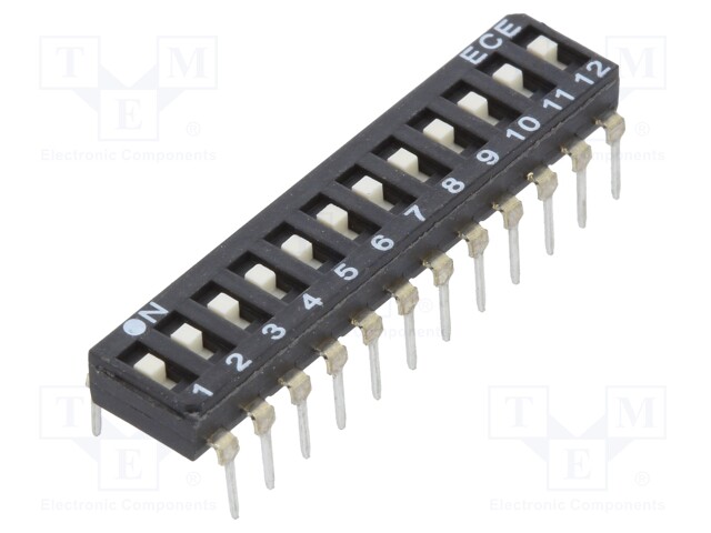 Switch: DIP-SWITCH; Poles number: 12; OFF-ON; 0.025A/24VDC; Pos: 2