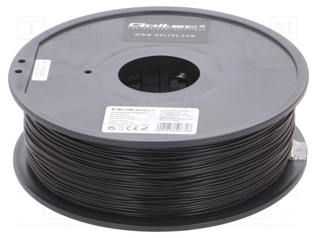 Filament: PLA PRO; 1.75mm; black; 205÷225°C; 1kg; ±0,05mm