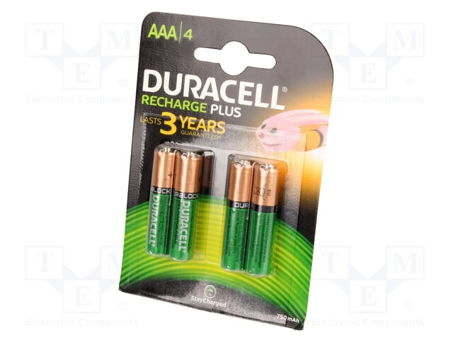 Re-battery: Ni-MH; AAA,R3; 1.2V; 750mAh; Package: blister