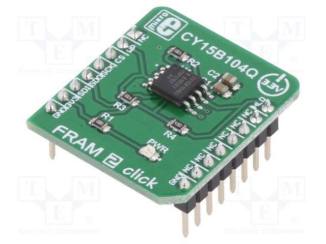 Click board; FRAM memory; GPIO,SPI; CY15B104Q; 3.3VDC