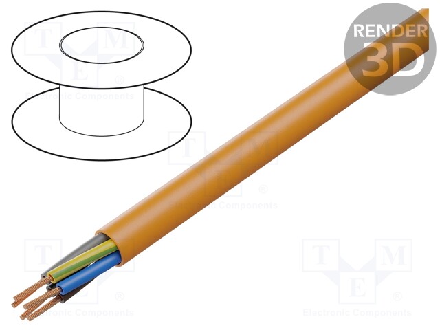 Wire; ÖLFLEX® 500 P; 5G1mm2; unshielded; 300/500V; PUR; Cu; orange