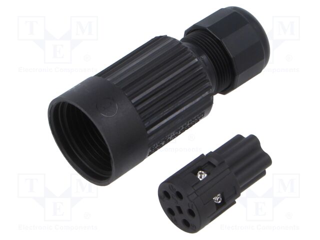 TH384 Mini Socket connector 5p Screw D7-12 IP66/IP68