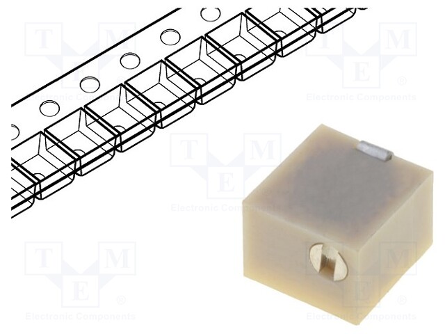 Potentiometer: mounting; vertical,multiturn; 500kΩ; 250mW; SMD