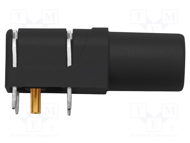 Socket; 4mm banana; 24A; 1kV; black; gold-plated; PCB; -25÷80°C