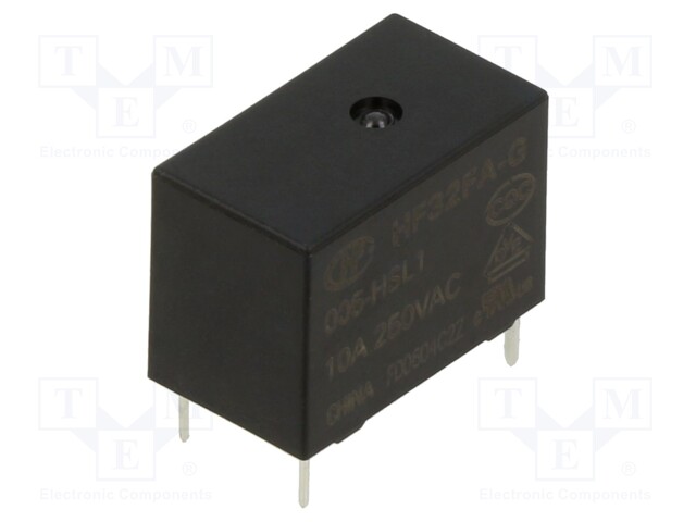 Relay: electromagnetic; SPST-NO; Ucoil: 5VDC; 10A; 10A/250VAC; PCB