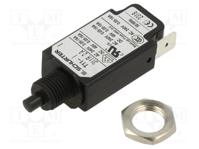 Circuit breaker; Urated: 240VAC; 48VDC; 2A; SPST; Poles: 1; screw