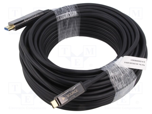 Adapter; HDMI 2.0,optical; HDMI plug,USB C plug; 20m; black