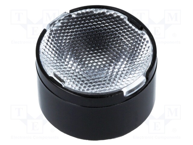 LED lens; round; Mat: PMMA plexiglass; transparent; 26÷32°