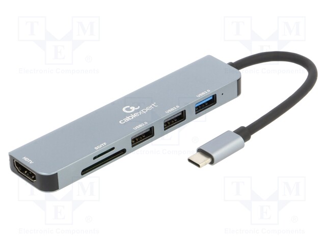 Adapter; USB 2.0,USB 3.1; 0.12m; 5Gbps; grey; Cablexpert