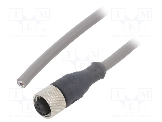 Connection lead; M12; PIN: 5; straight; 3m; plug; 63VAC; 2.5A; IP67