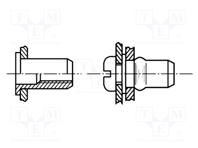 Rivet nuts; M4; aluminium; BN: 4574; Ømount.hole: 6.1mm; L: 12.25mm