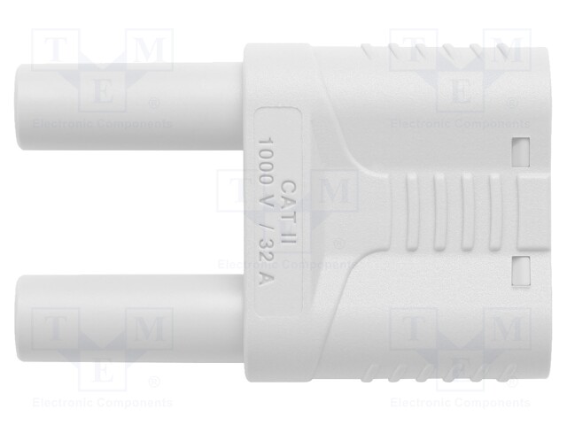 Stackable safety shunt; banana 4mm socket,banana 4mm plug x2