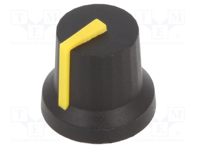 Knob; with pointer; rubber,plastic; Shaft d: 6mm; Ø16.8x14.5mm