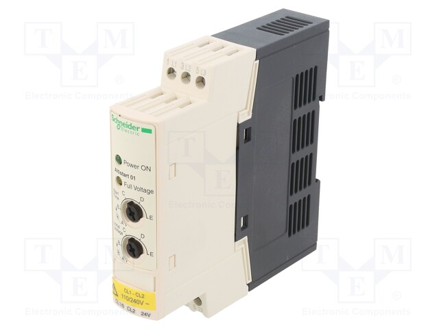 Module: soft-start; Usup: 230VAC; DIN; 24VDC; 0.37kW; 1÷5/1÷5s; 3A