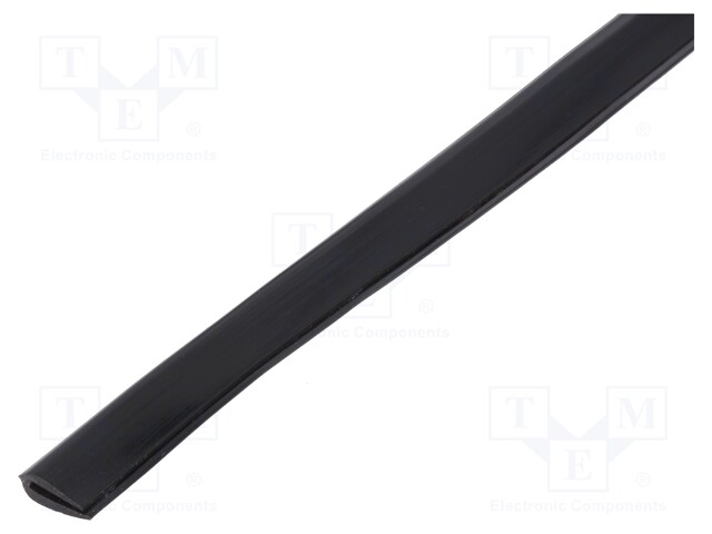 Hole and edge shield; PVC; L: 10m; black; H: 8mm; W: 4.5mm; -30÷70°C