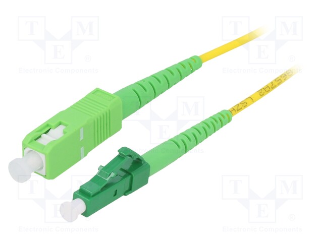 Fiber patch cord; OS2; LC/APC,SC/APC; 2m; LSZH; yellow; Øcable: 2mm
