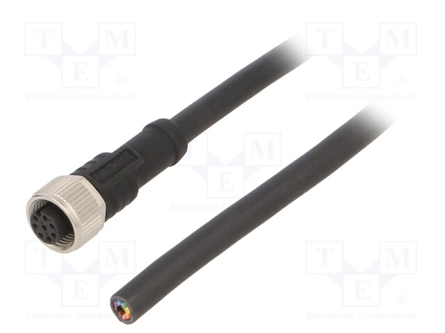 Connection lead; M12; PIN: 8; straight; 1m; plug; 30VAC; 2A; -20÷80°C