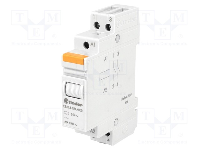 Relay: installation; monostable; NO x2; Ucoil: 24VAC; Mounting: DIN