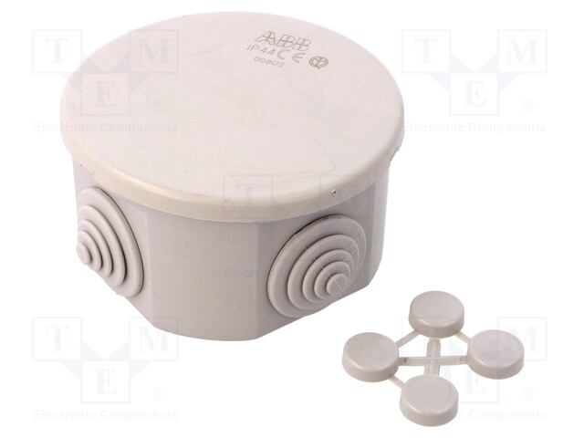 Enclosure: junction box; Ø: 80mm; Z: 40mm; wall mount; IP44; grey