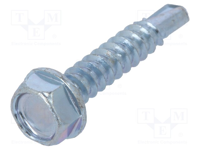 Screw; for metal; 4,2x22; Head: hexagonal; hardened steel; zinc