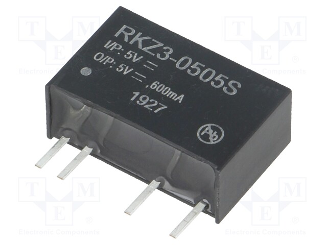 Converter: DC/DC; 3W; Uin: 4.5÷5.5V; Uout: 5VDC; Iout: 600mA; SIP7