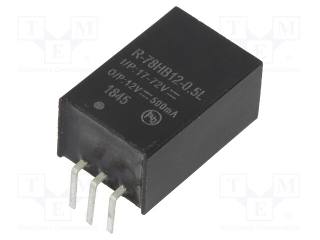 Converter: DC/DC; 6W; Uin: 17÷72V; Uout: 12VDC; Iout: 500mA; SIP3