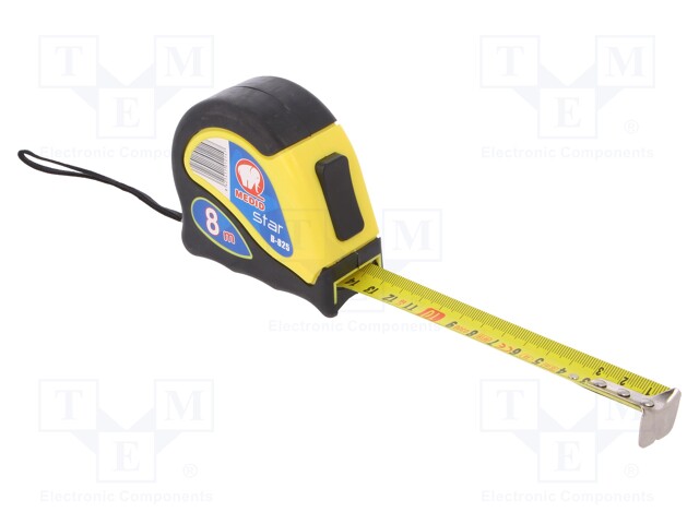 Measuring tape; L: 8m; Width: 25mm; Enclos.mat: ABS,elastolan