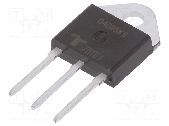 Triac; 400V; 25A; 80mA; THT; alternistor,glass passivated; tube