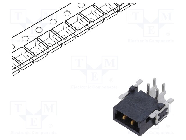Connector: PCB to PCB; male; PIN: 2; 2.54mm; Series: har-flex Power