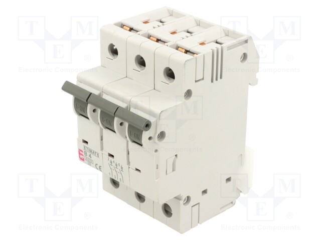 Circuit breaker; 230/400VAC; Poles: 3; DIN; Charact: B; 6kA; IP20