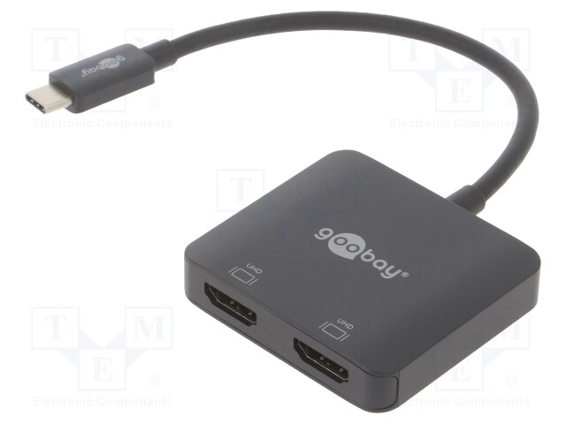 Adapter; HDCP 2.2,HDMI 2.1; HDMI socket x2,USB C plug; 0.12m