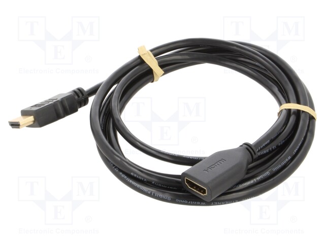 Cable; HDCP 2.2,HDMI 2.0; HDMI socket,HDMI plug; 2m; black