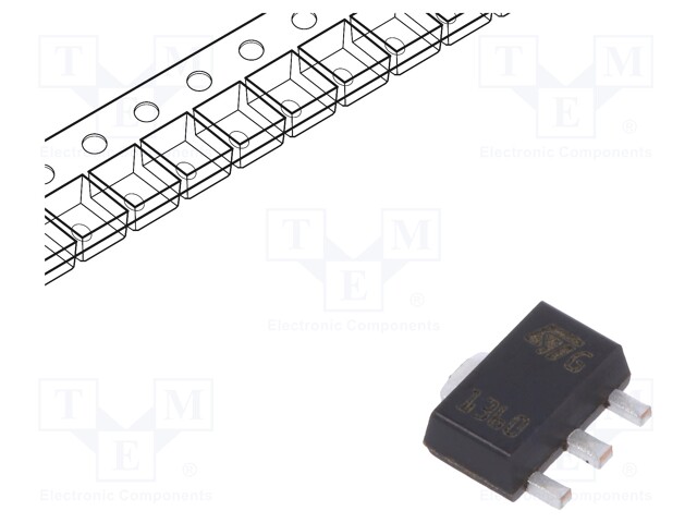 Transistor: NPN; bipolar; 60V; 3A; 1.4W; SOT89