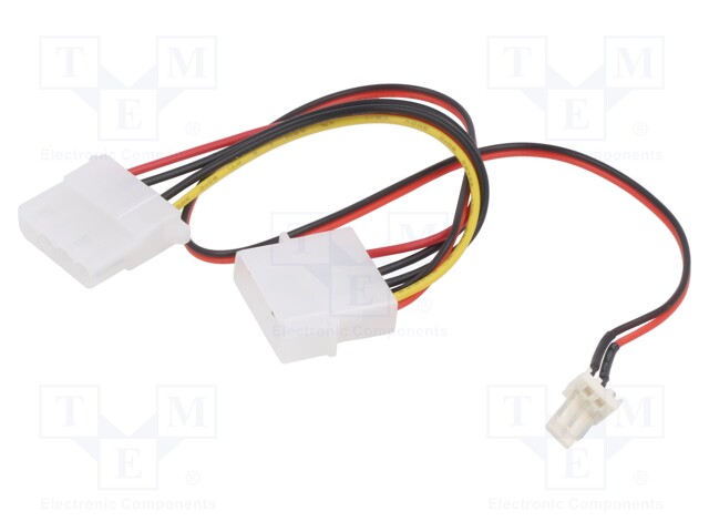 Cable: mains; 3pin male,Molex male,Molex female; 0.18m