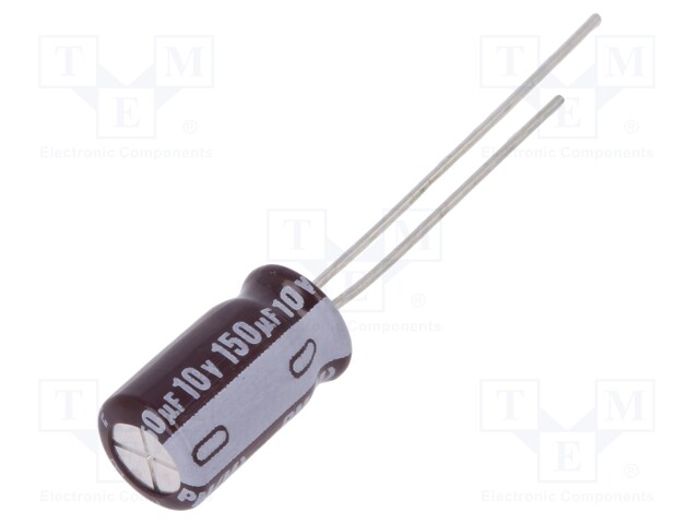 Capacitor: electrolytic; low impedance; THT; 150uF; 10VDC; ±20%