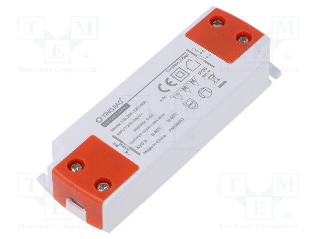 Power supply: switched-mode; LED; 20W; 12VDC; 1.67A; 220÷240VAC