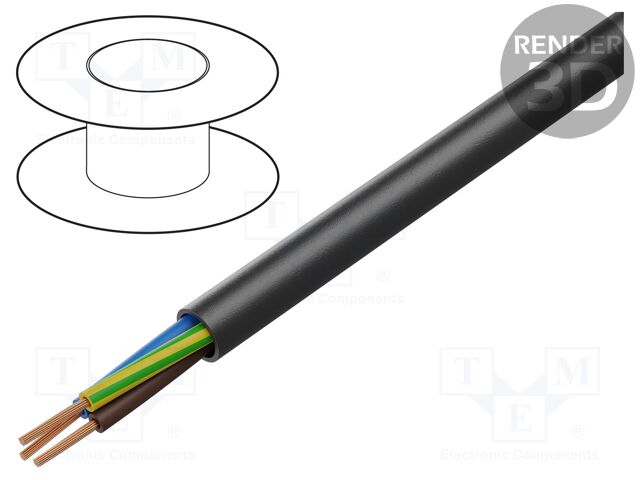 Wire; ÖLFLEX® HEAT 105 MC; 5G1.5mm2; stranded; Cu; PVC; black