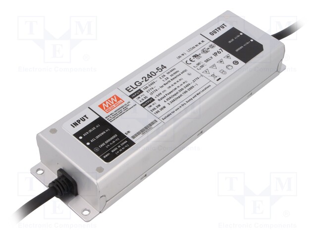 Power supply: switched-mode; LED; 240.3W; 54VDC; 4.45A; 100÷305VAC