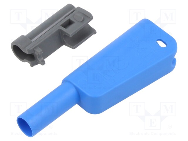 Case; 19A; blue; 55.4mm; for banana plugs