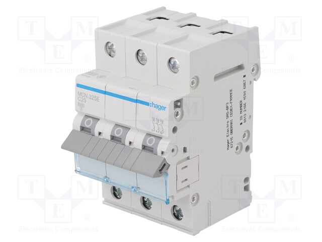 Circuit breaker; 400VAC; Inom: 25A; Poles: 3; DIN; Charact: C; 6kA