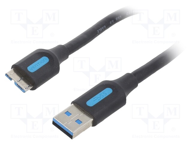 Cable; USB 3.0; USB A plug,USB B micro plug; nickel plated; 3m