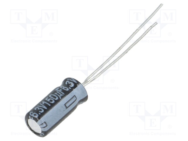 Capacitor: electrolytic; low impedance; THT; 100uF; 10VDC; Ø5x11mm