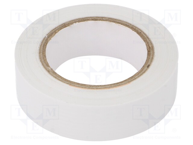 Tape: electrical insulating; W: 15mm; L: 10m; Thk: 0.13mm; white