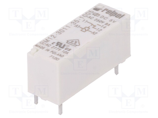 Relay: electromagnetic; SPDT; Ucoil: 5VDC; 8A/250VAC; 8A/24VDC